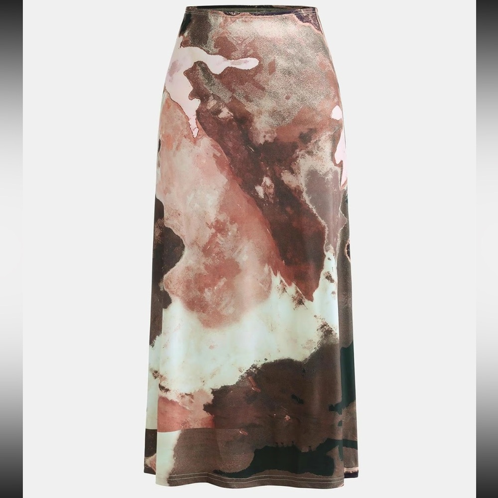 Elastic brown & pink skirt
